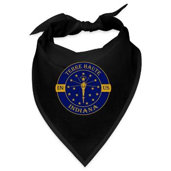 Terre Haute Indiana Flagge USA Reise-Souvenir-Abzeichen - Bandana - Schwarz - Vorne