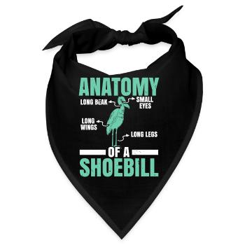 Anatomie eines Schuhschnabel-Storchs Walfischkopf- - Bandana - Schwarz - Vorne