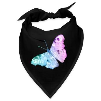 Schmetterlings Wasserfarben Gradient - Bandana - Schwarz - Vorne