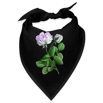Pastellrose Botanikkunst-Print - Bandana - Schwarz - Vorne