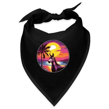 Esel buntes Aquarell Cartoon Kawaii Tier - Bandana - Schwarz - Vorne