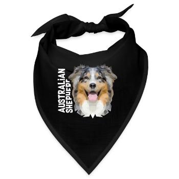 Quirliger Australian Shepherd Hütehund - Bandana - Schwarz - Vorne