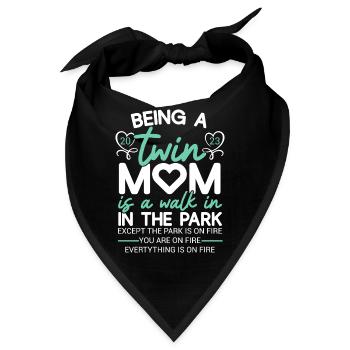 Being A Twin Mom 2023 Saying Become Wins Mother - Bandana - Schwarz - Vorne