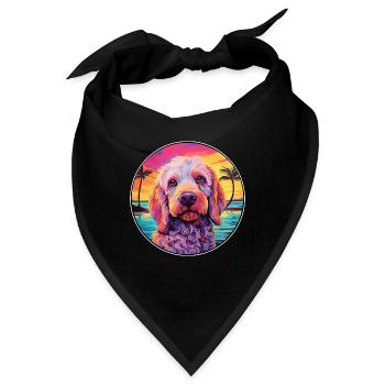 Pudelpointer Hunderasse bunte Karikatur Aquarell - Bandana - Schwarz - Vorne