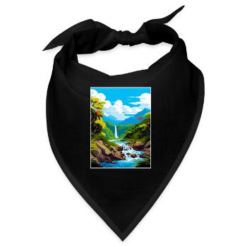 Nasse Tropen von Queensland Vintage-Reiseposter - Bandana - Schwarz - Vorne
