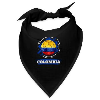 Colombia Fußball - Ball in Kolumbien Farben - Bandana - Schwarz - Vorne