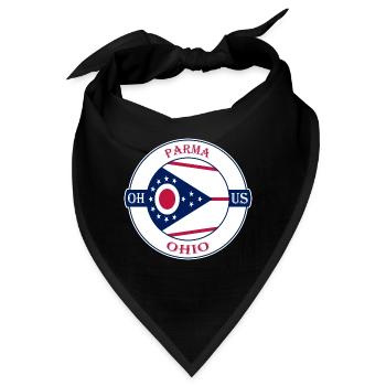 Parma Ohio Flagge USA Reise Souvenir Abzeichen - Bandana - Schwarz - Vorne