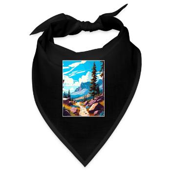 Pacific Crest Trail Kalifornien Reiseposter - Bandana - Schwarz - Vorne