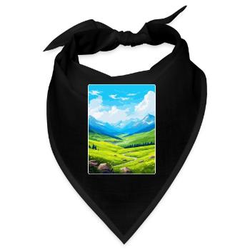 Pyrenäen-Nationalpark Frankreich Reiseplakat WPA - Bandana - Schwarz - Vorne