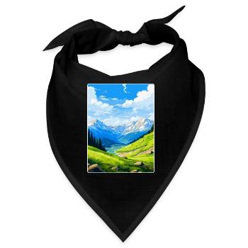 Pyrenäen-Nationalpark Frankreich Reiseplakat WPA - Bandana - Schwarz - Vorne