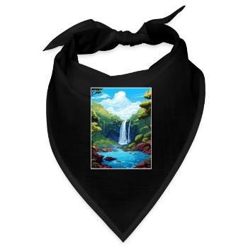 Rio Celeste Wasserfall Vintage Reiseposter WPA - Bandana - Schwarz - Vorne