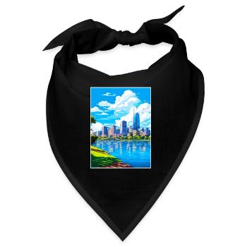Brisbane Australien Vintage Reiseposter Souvenir - Bandana - Schwarz - Vorne