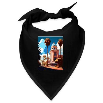 San Jose Kalifornien Vintage Reiseposter Souvenir - Bandana - Schwarz - Vorne