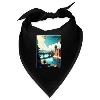 Exeter England Vintage Reiseposter WPA Souvenir - Bandana - Schwarz - Vorne