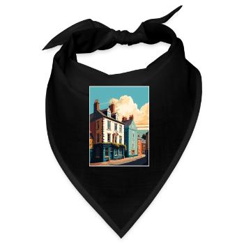 Hay On Wye Welsh Vintage Reiseposter Souvenir - Bandana - Schwarz - Vorne