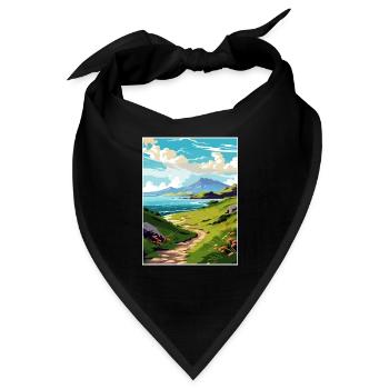 Isle Of Canna Schottland Vintage Reiseposter WPA - Bandana - Schwarz - Vorne