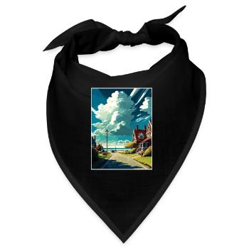 New Romney England Kent Vintage Reiseposter WPA - Bandana - Schwarz - Vorne