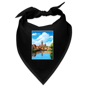 Amiens Frankreich Vintage Reiseplakat WPA Souvenir - Bandana - Schwarz - Vorne