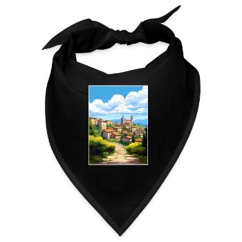 Bergamo Italien Vintage Reiseposter WPA Souvenir - Bandana - Schwarz - Vorne