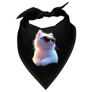 Angora Katze Weiße Angorakatze Süße Angora Katzen - Bandana - Schwarz - Vorne