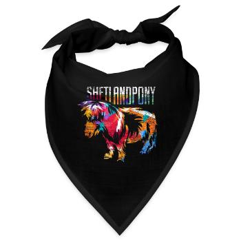 Robustes Shetlandpony Inselrasse - Bandana - Schwarz - Vorne