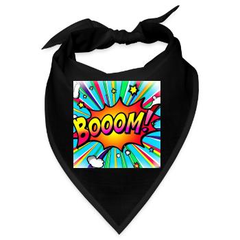 regenbogenstrahl comic style mit kaboom - Bandana - Schwarz - Vorne