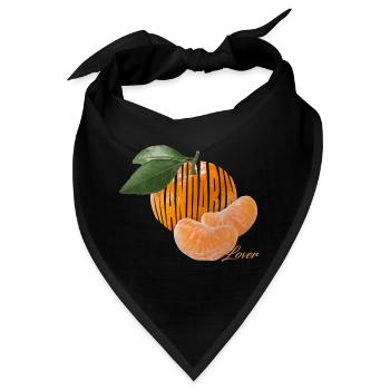 Mandarine Lover – Süße Zitrusfrucht Motiv - Bandana - Schwarz - Vorne
