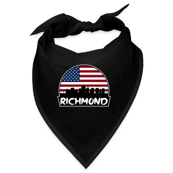 Richmond Virginia USA Flagge Skyline Silhouette Trav - Bandana - Schwarz - Vorne