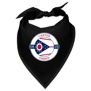 Canton Ohio Flagge USA Reise Souvenir Abzeichen - Bandana - Schwarz - Vorne
