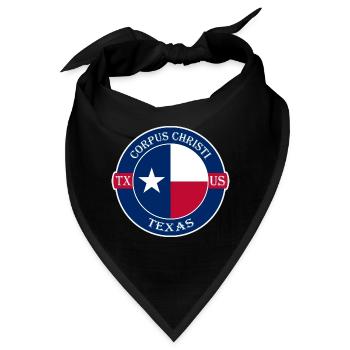 Corpus Christi Texas Flagge USA Souvenir Abzeichen - Bandana - Schwarz - Vorne