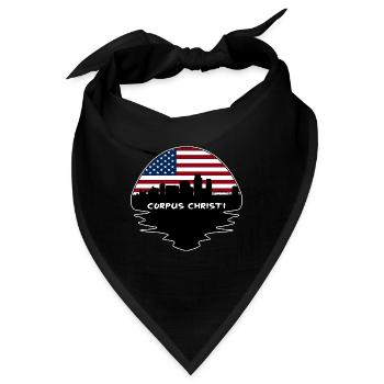 Corpus Christi Texas USA Flagge Skyline Silhouette T - Bandana - Schwarz - Vorne