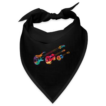 Minimal Musik Gitarre - Bandana - Schwarz - Vorne