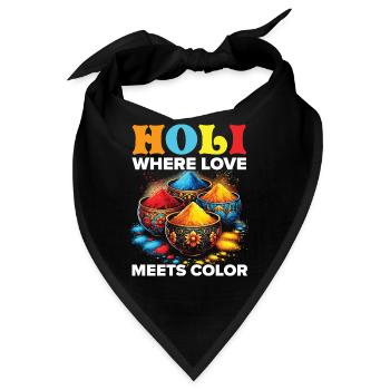 Happy Holi Grüße Hinduismus Indisches Fest - Bandana - Schwarz - Vorne