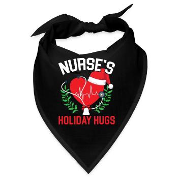 Krankenschwester's Holiday Hugs Krankenpflege Medi - Bandana - Schwarz - Vorne
