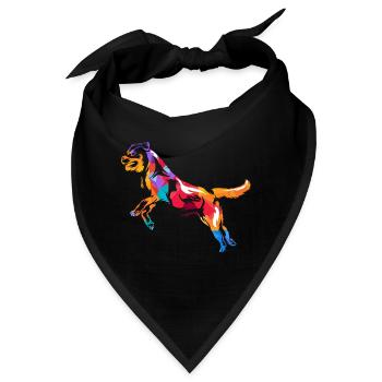 Wachsamer Rottweiler Familienwache - Bandana - Schwarz - Vorne