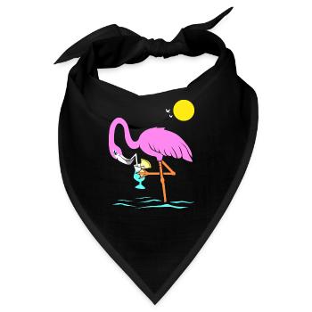 Flamingo Graphic Flamingoliebhaber Cocktailtrinker - Bandana - Schwarz - Vorne