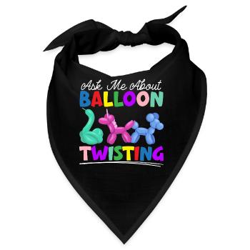 Fragen Sie mich über Ballon Twisting Ballon Modell - Bandana - Schwarz - Vorne