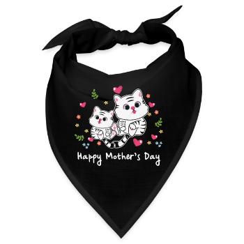 Tierische Mama-Katze zum Muttertag - Bandana - Schwarz - Vorne