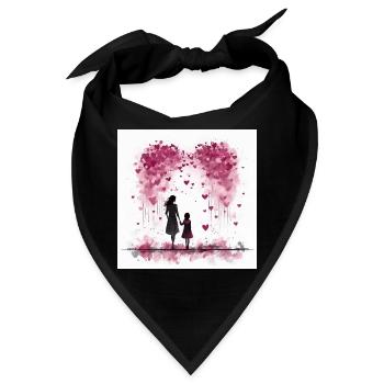 Muttertag – Mutter und Tochter im Herzen - Bandana - Schwarz - Vorne