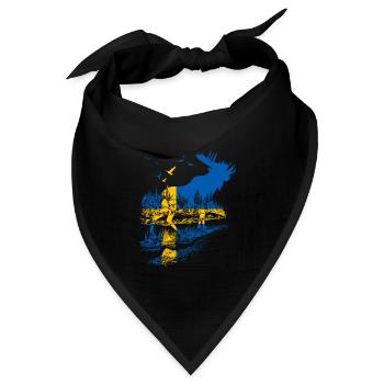 SCHWEDEN ELCH - Bandana Dreieckstuch - Schwarz - Vorne