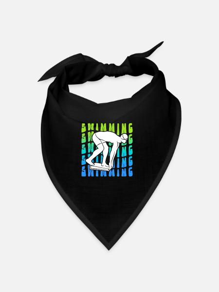 Schwimmer Schwimmsport Schwimmen Schwimm - Bandana Dreieckstuch - Schwarz