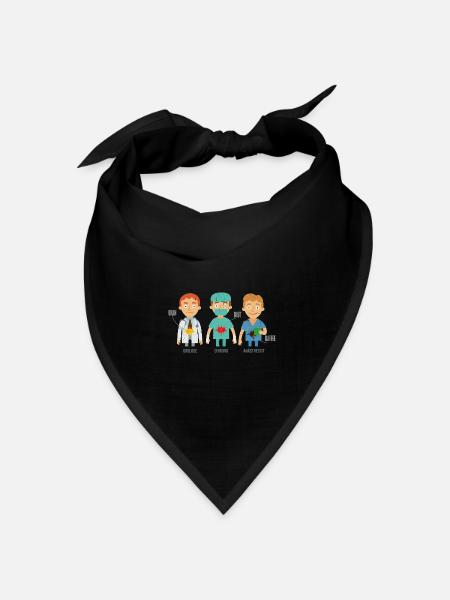 Kaffeefleckiger Anästhesist Arztkittel - Bandana Dreieckstuch - Schwarz