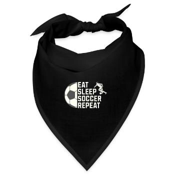 Eat. Sleep. Soccer. Repeat. – Für alle Fußballfans - Bandana Dreieckstuch - Schwarz - Vorne