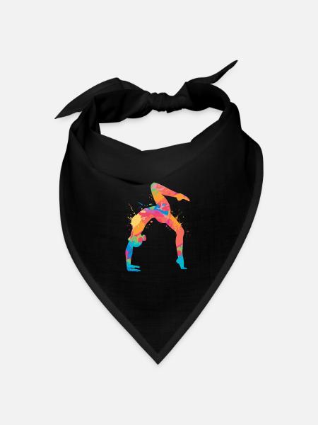 Turnerin Gymnastik Handstand Mädchen Damen Turnen - Bandana Dreieckstuch - Schwarz