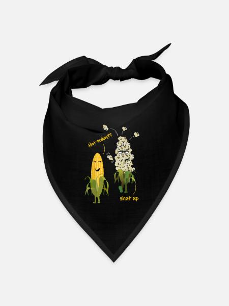 Mais Popcorn Heiß Wetter Sommer - Bandana Dreieckstuch - Schwarz