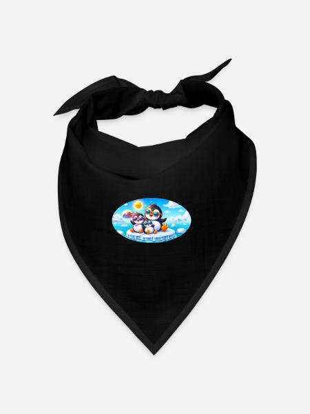 Lustige Pinguine - Bandana Dreieckstuch - Schwarz