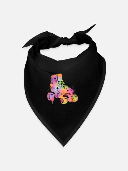 Rollschuh Roller Skating Damen Mädchen Rollschuhe - Bandana Dreieckstuch - Schwarz
