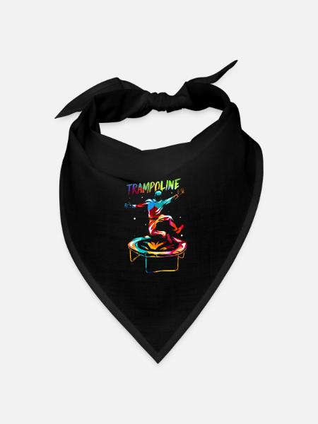 Schwungvolle Trampolin Gymnastin - Bandana Dreieckstuch - Schwarz
