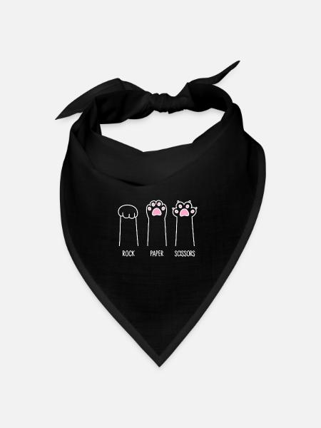 Rock Paper Scissors - Katzenpfoten - Bandana Dreieckstuch - Schwarz
