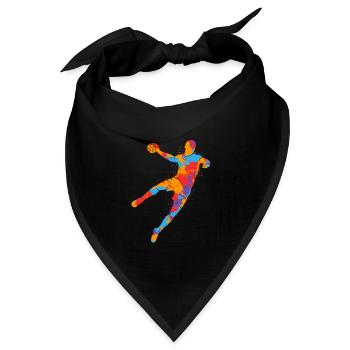 Handballspieler bunter Handballer Jungen Handball - Bandana Dreieckstuch - Schwarz - Vorne